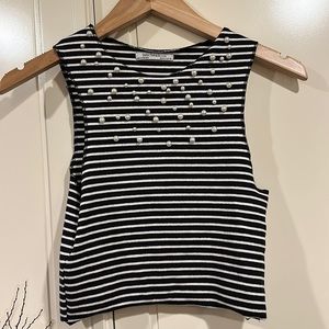 Zara crop with pearl detail